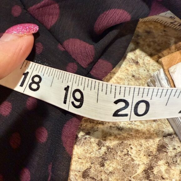 Who What Wear Black Brown Circle Sheer Blouse XS - Picture 5 of 9